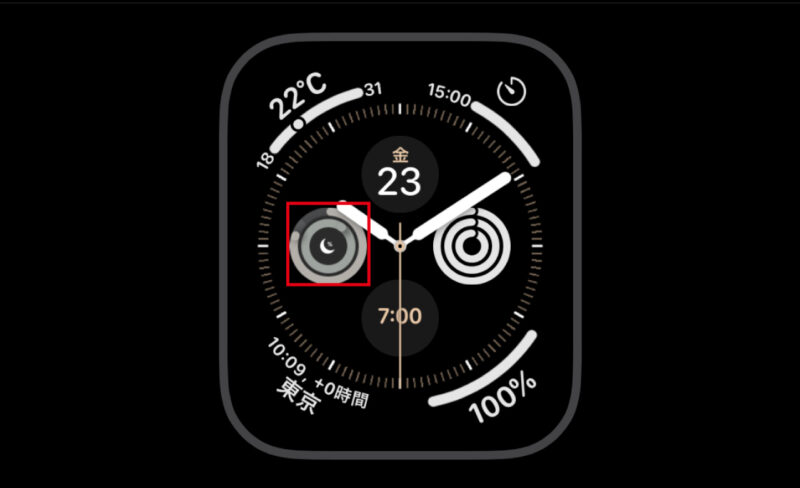 Apple Watchのインフォグラフの中央左コンプリケーション