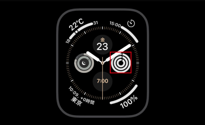 Apple Watchのインフォグラフの中央右コンプリケーション